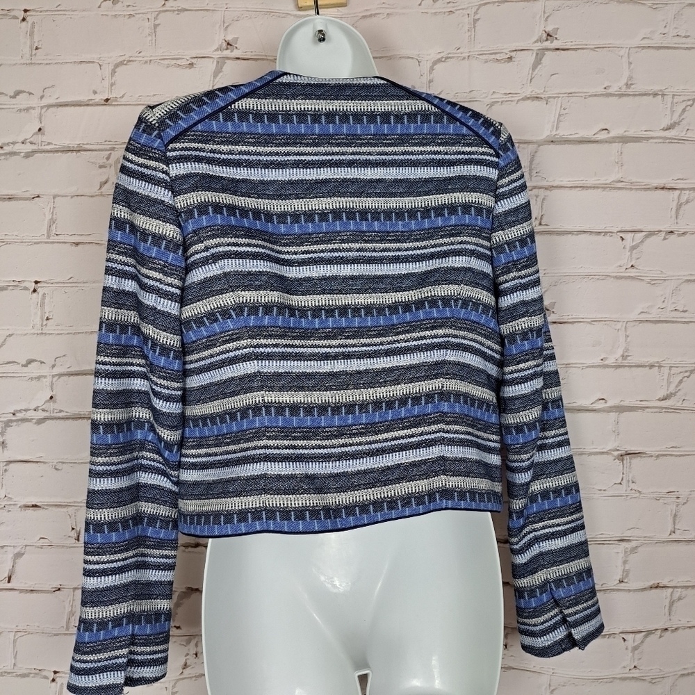 Rw&co Tweed Striped Cropped Blazer - Picture 4 of 12